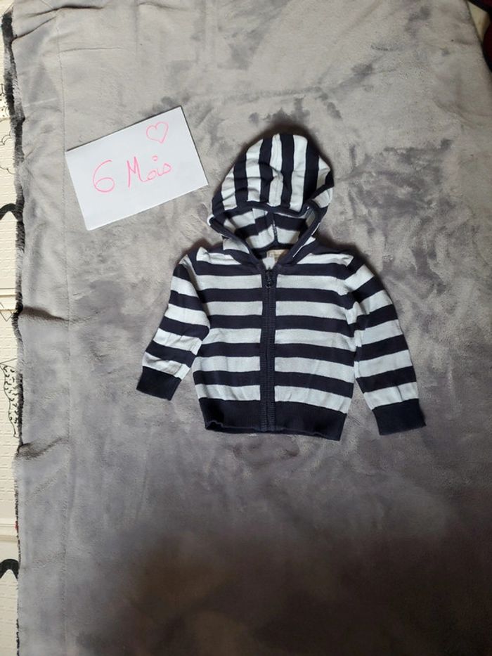 Gilet rayé grain de blé 6mois