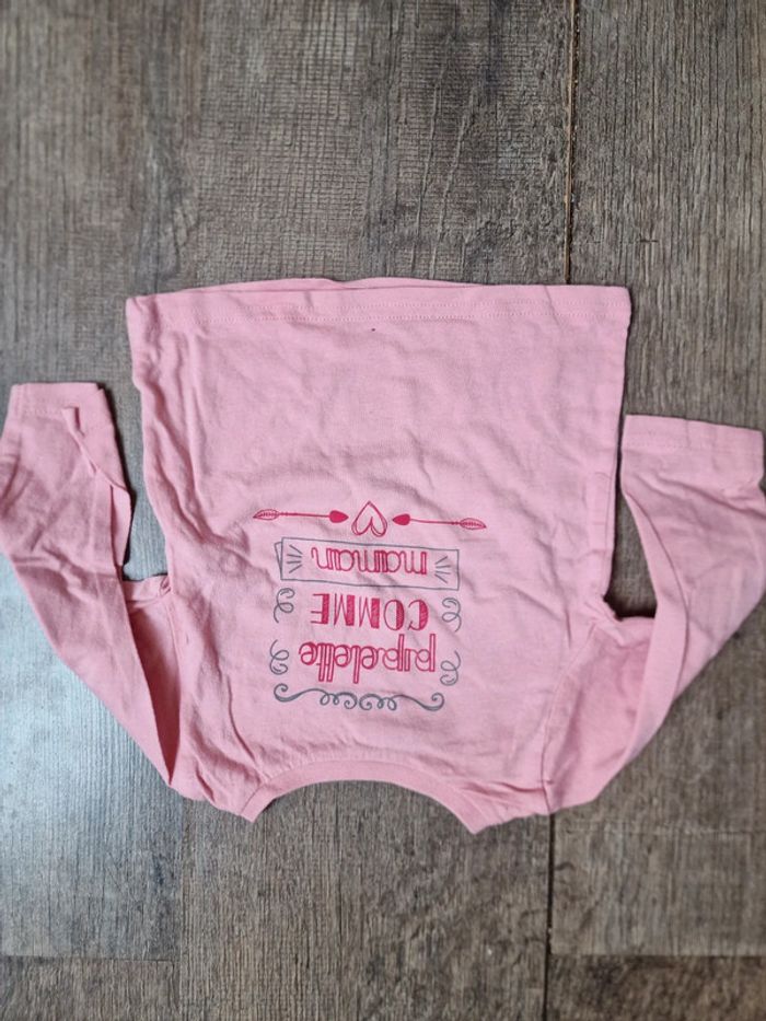 Tee shirt rose manche longue 12 mois