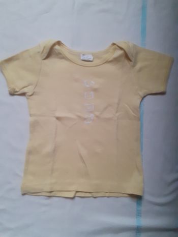 Tee shirt jaune motif tête d'animaux