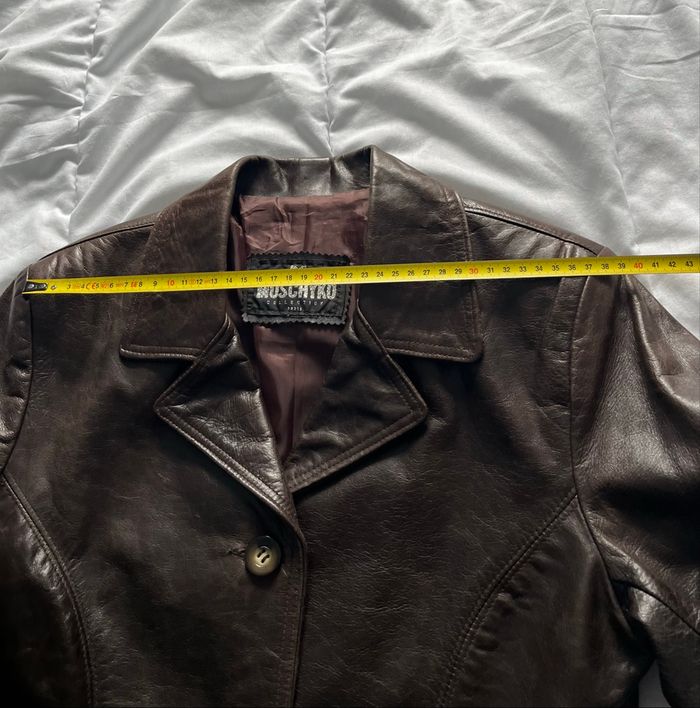 Veste courte cuir marron - photo numéro 4
