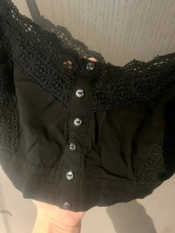 Top court Stradivarius noir - Taille M - photo numéro 7