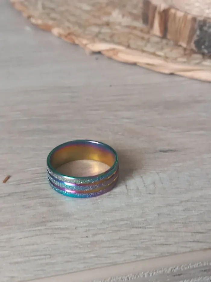 Bague en acier inoxydable taille 19 (60) - photo numéro 5