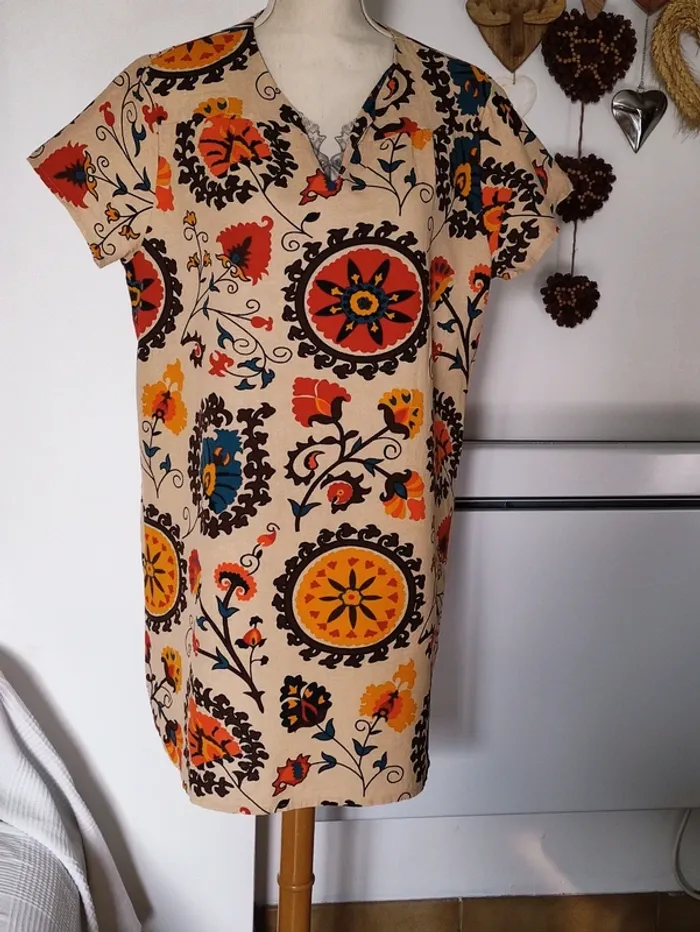 💋 yucatan 🌽 robe coton forme trapèze au dessus des genoux 🌼 - photo numéro 3
