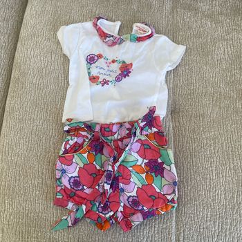 Ensemble tshirt short DPAM 9 mois