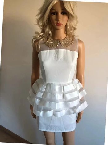 Robe blanche neuve avec sequins dorés Morgan taille 1 (valeur 119€)