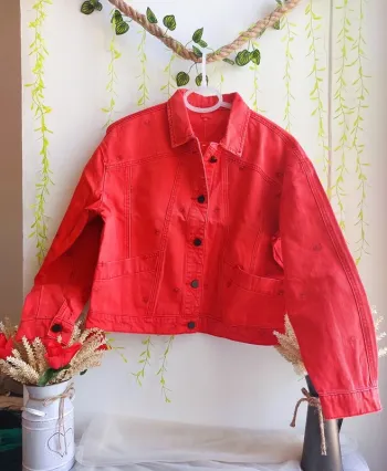 Veste en jean Miss Captain Trend – M – Corail – État : Neuf avec étiquette