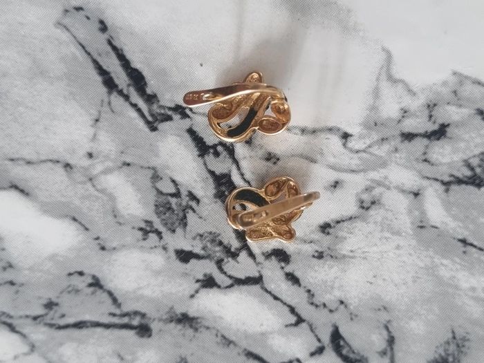 Paire de boucle d'oreille doré et turquoise - photo numéro 10