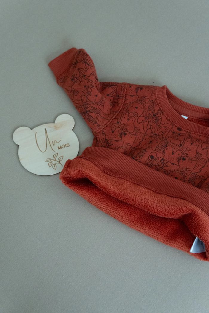 pull sweat polaire épais chaud 1 mois motif animal - photo numéro 2