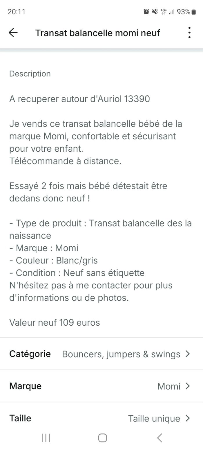 Transat balancelle momi connecté - photo numéro 3
