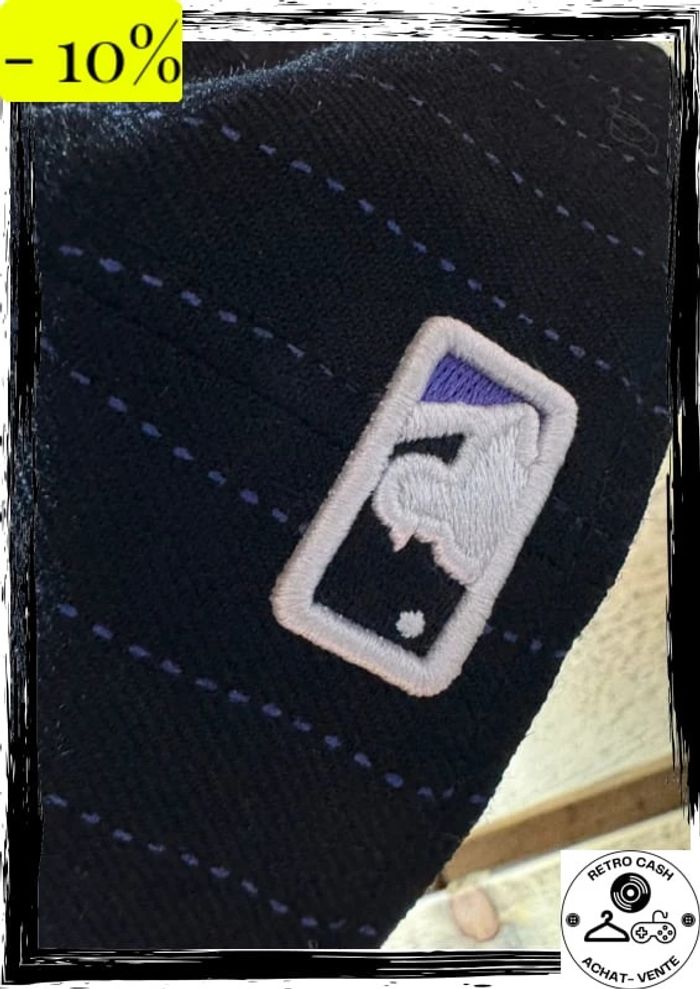 Casquette, New Era, New York, violette et noir à rayures taille 7,5 - photo numéro 5