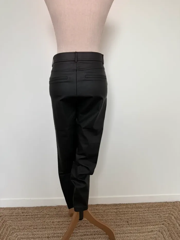 Pantalon legging zara noir enduit long pantaloni pantalones Vloeiende Calças cuir skinny donna woman - photo numéro 2