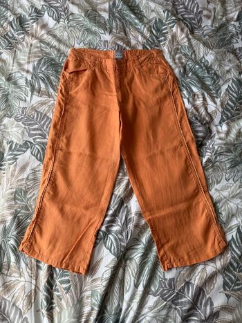 Pantacourt en lin orange TBS - Taille 38