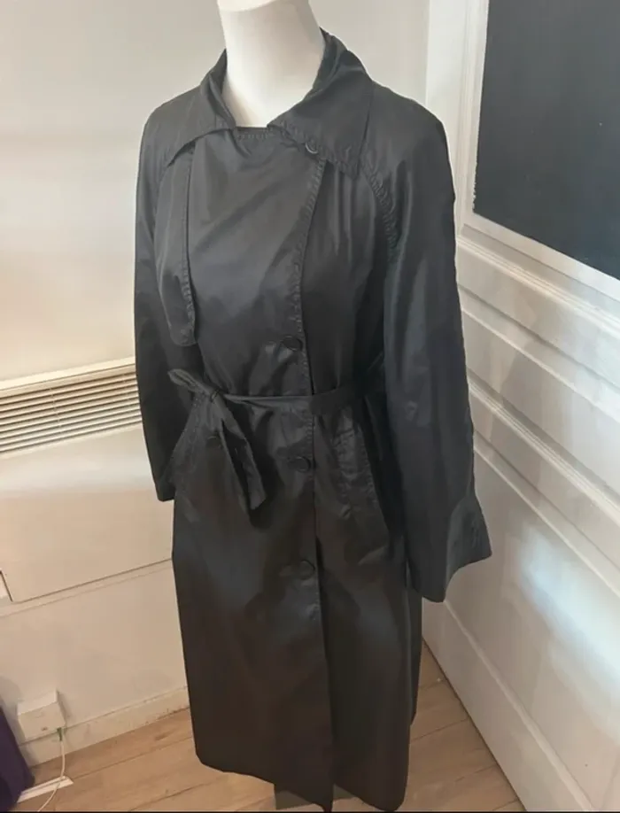 Laura dusini trench long imperméable  noir taille 42 - photo numéro 2