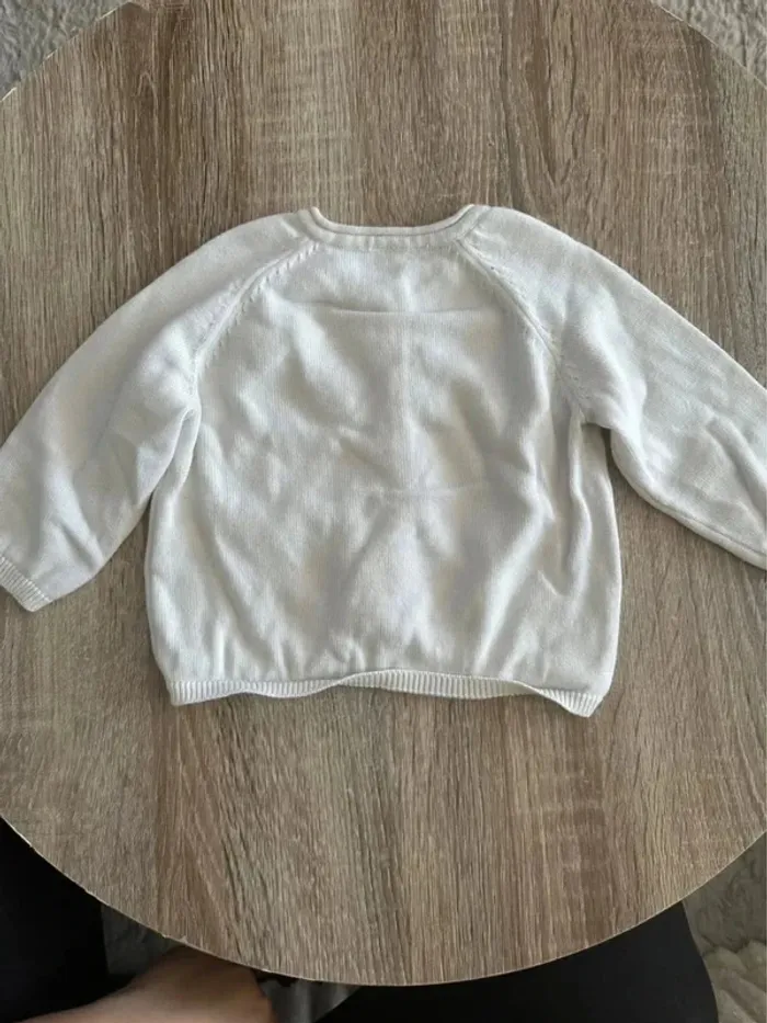 Gilet veste fille blanc petit noeud 12 mois - photo numéro 6