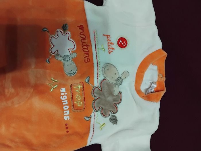 Pyjama taille naissance en velours - photo numéro 3