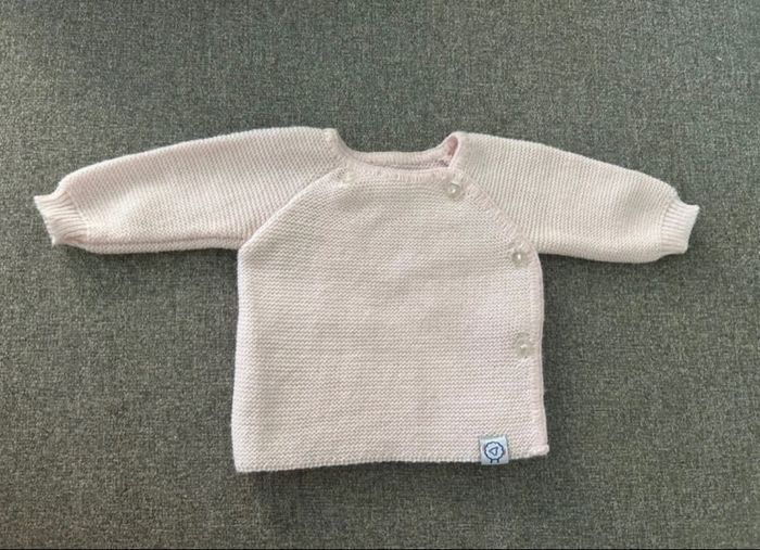 5 Gilets rose et blanc - taille 1 mois - photo numéro 5