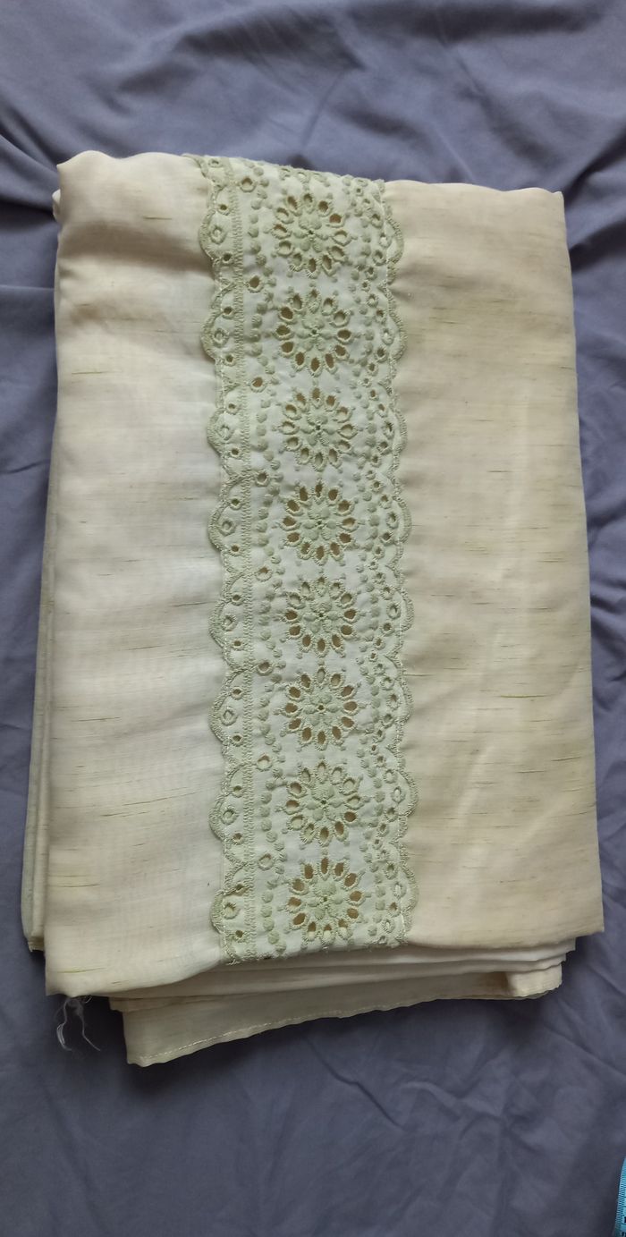 Voilage lin/polyester beige