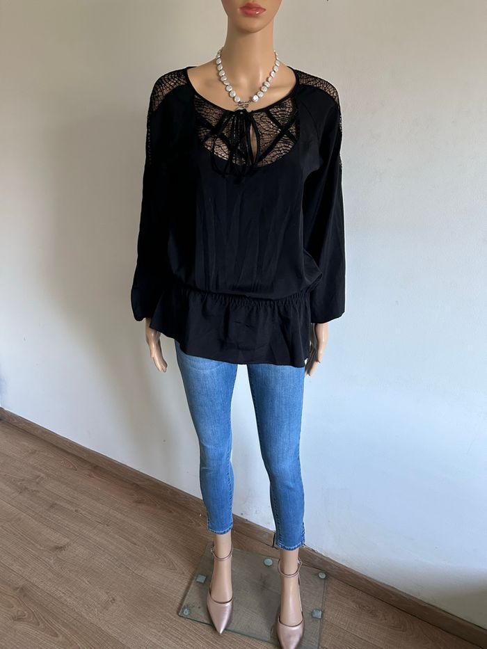 Blouse noire à manches longues Morgan taille 36 jamais portée - photo numéro 3