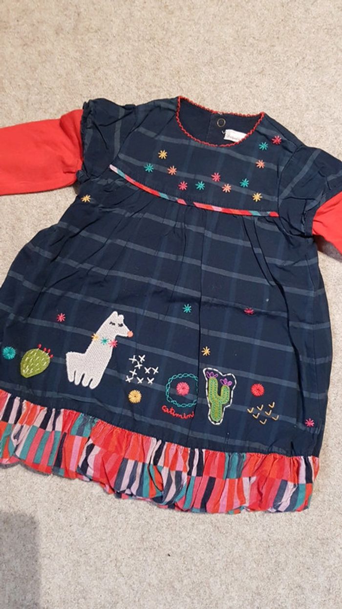 Lot de 2 robe/combinaison catimini fille 9 mois - photo numéro 6