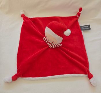 Doudou lutin de Noël carré plat rouge et blanc - Orchestra