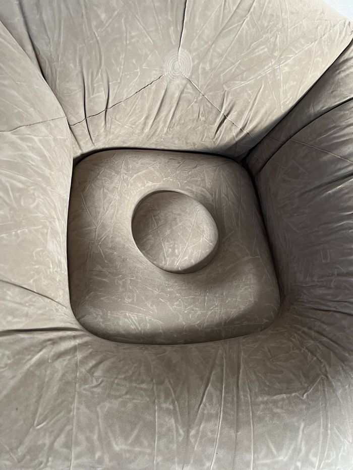 Joli pouf, gonflable taupe - photo numéro 5