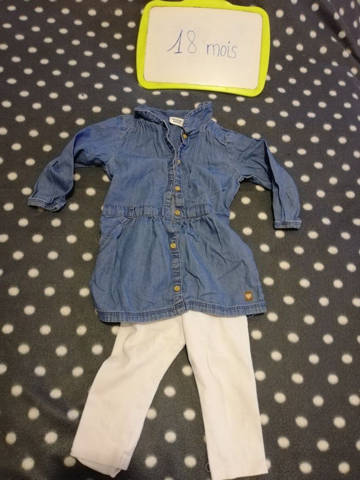 Robe/tunique ml + legging blanc