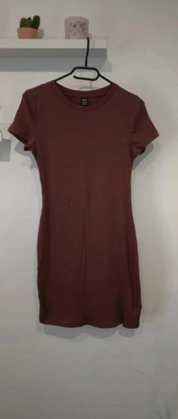 Robe été marron manches courtes