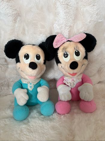 Peluche Hasbro Disney Babies Mickey et Minnie Mouse 1984 vintage Playskool