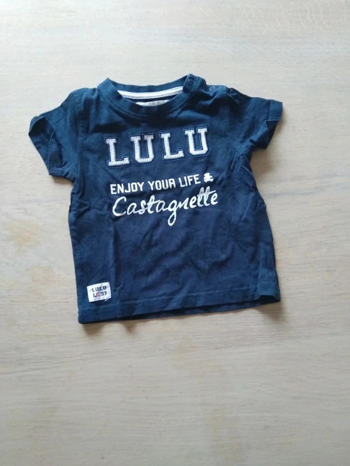 Tee-shirt mixte bleu marine 6 mois