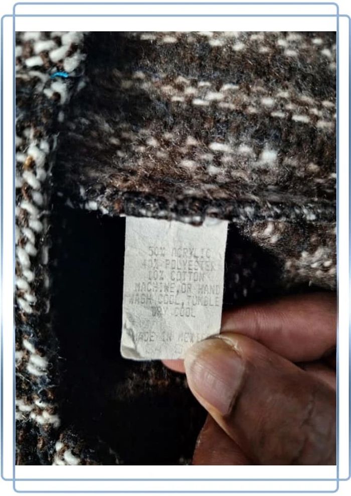 sweat a capuche / Hoodie/baja/poncho mexicain - taille S - homme - bicolore / fait main (286) - photo numéro 7