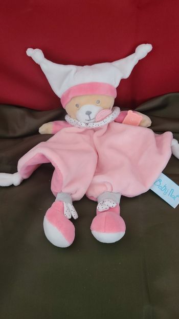 Baby'Nat - Brioche l'ours Doudou rose