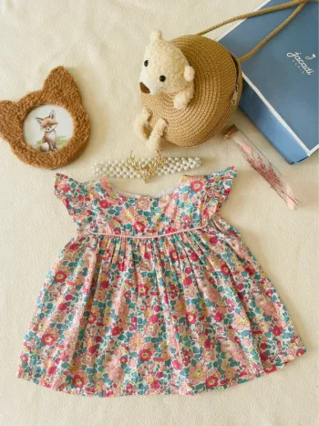 🌸 Blouse enfant Liberty Betsy Rhubarbe – Exclusivité anglaise