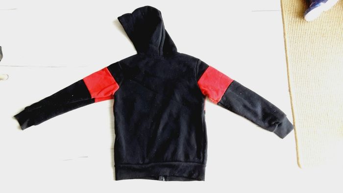 Vêtement garçon gilet à capuche noir et rouge Linda Fashion 8 ans - photo numéro 3