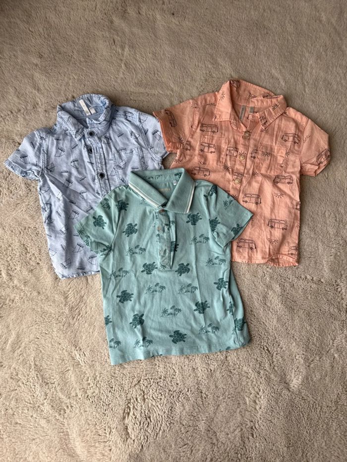 👕 lot été chemise + polo - bébé garçon 18 mois- très très bon état - photo numéro 2