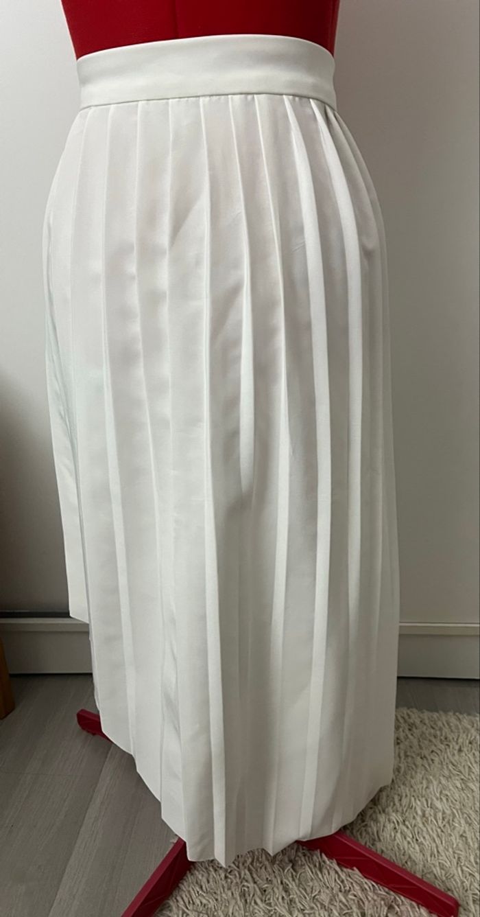 Jupe plissée asymétrique blanche LNV - photo numéro 4