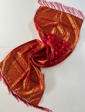 Tissu Balinais - Rouge et Or - 53 x 180 cm
