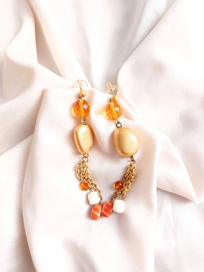 boucle d'oreille pendantes en perles vintage - photo numéro 5