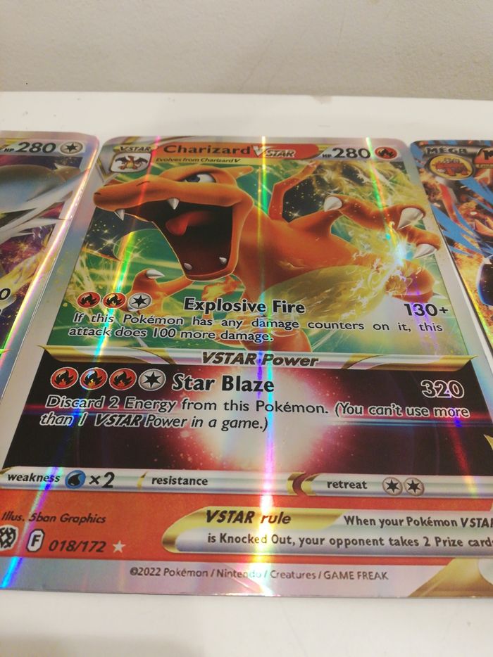Grandes cartes pokémons Charizard Vstar , Arceus Vstar et Mega CAMÉRUPT EX - photo numéro 3