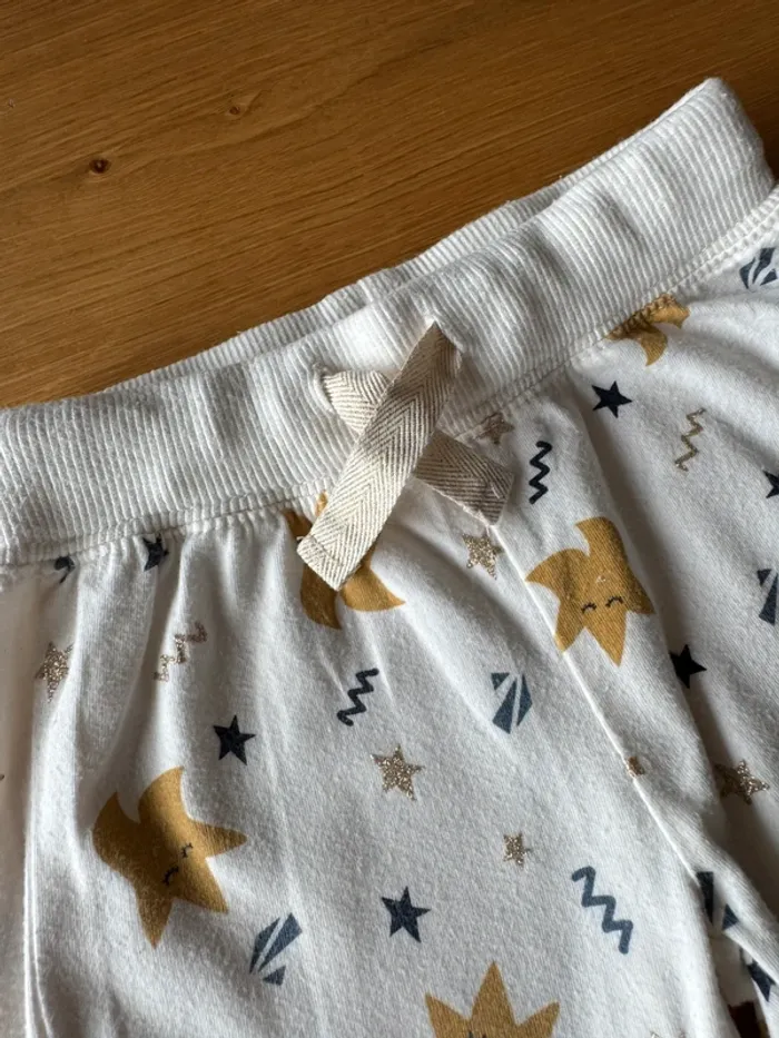 Pyjama molleton et coton 2 pièces ML bleu/blanc avec étoile - Taille 4 Ans - photo numéro 11