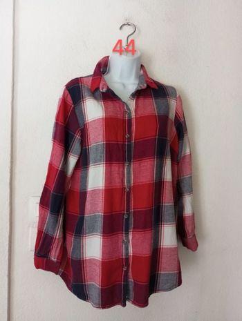 Chemise carreaux longueur dos femme 44