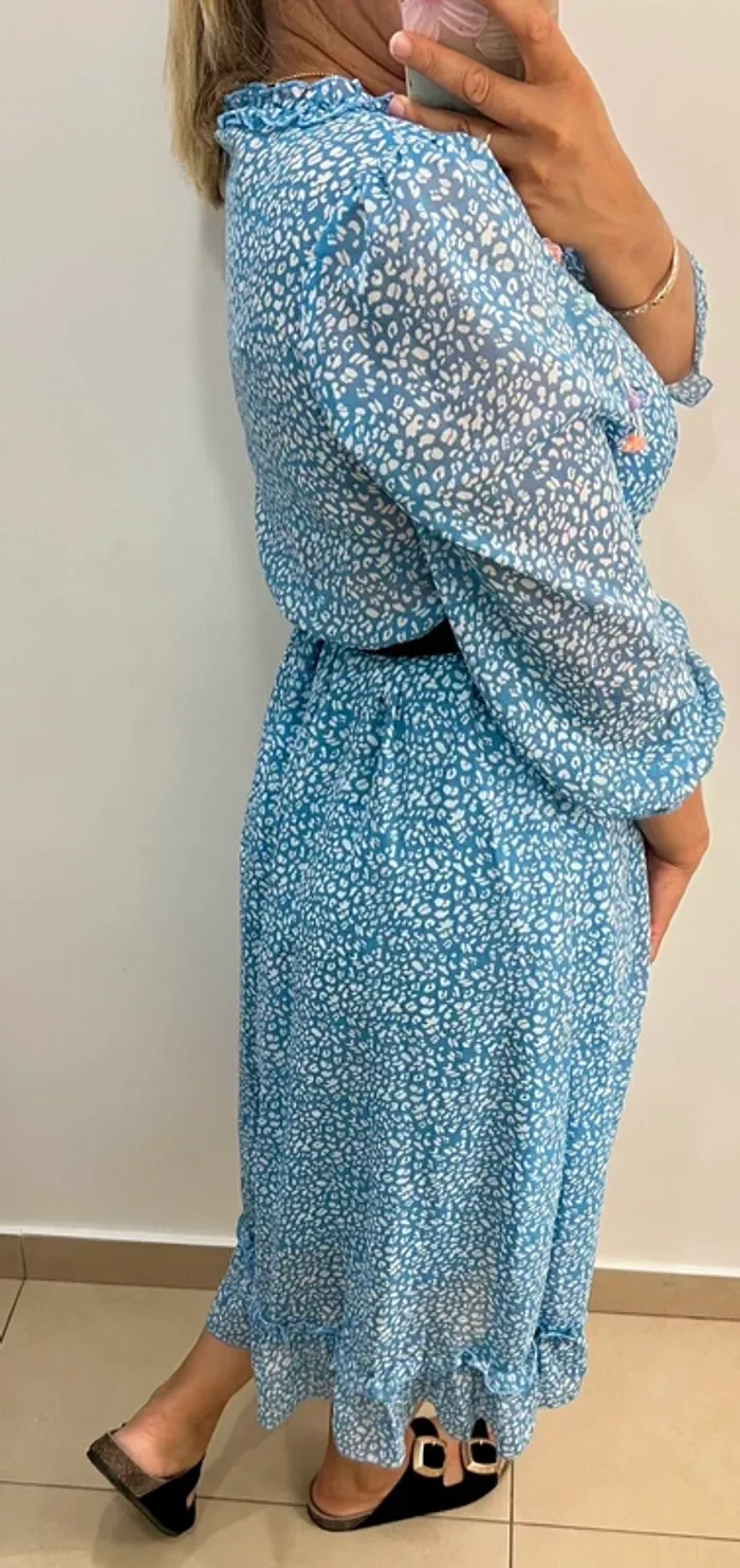 Robe Imprimée Léopard Avec Volant Taille M - photo numéro 6