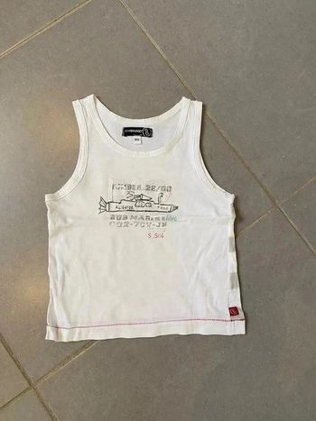 T-shirt sans manches / Débardeur - Jean Bourget - Blanc & Gris - 3 ans