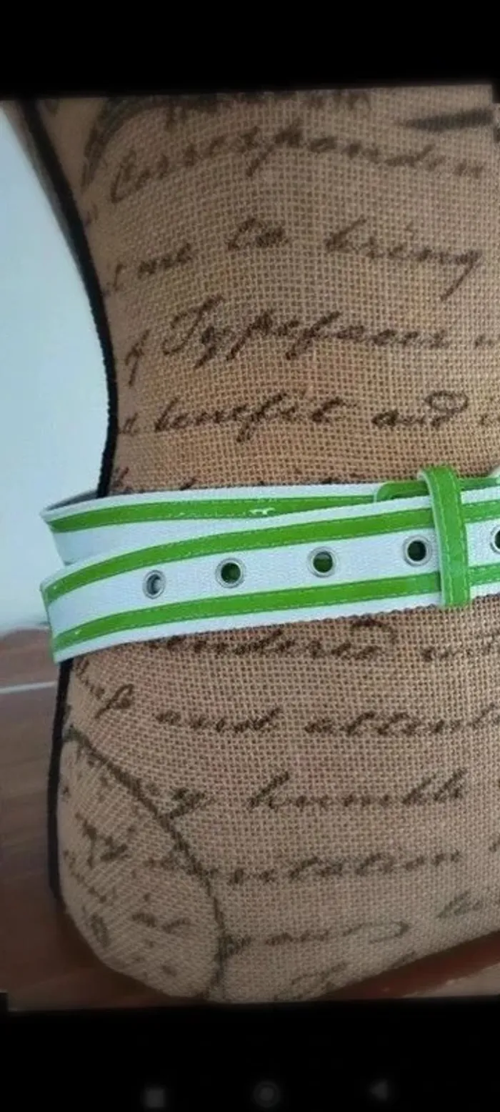 ceinture a bandes verte et blanche mixte 100 cm - photo numéro 7