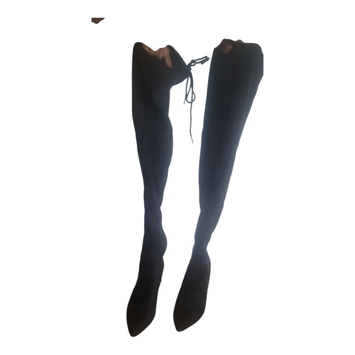 🖤 Cuissardes noires à talons en suédine - photo numéro 4