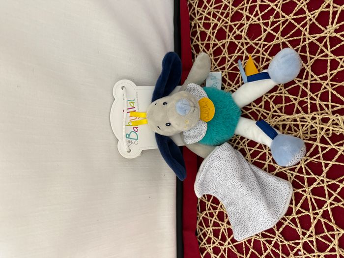 Doudou Chien Pépin mouchoir blanc BABY NAT - photo numéro 3