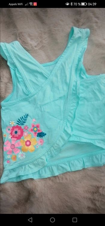 Débardeur turquoise dos croiser 5 ans TBE
