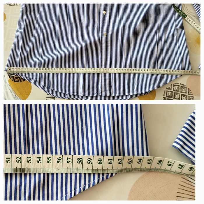 Ralph Lauren Chemise ML T2XL /TFr44/Big 2X-Rayures Bleu Roi &Blanc-Coupe Slim Fit-100%Coton - photo numéro 8