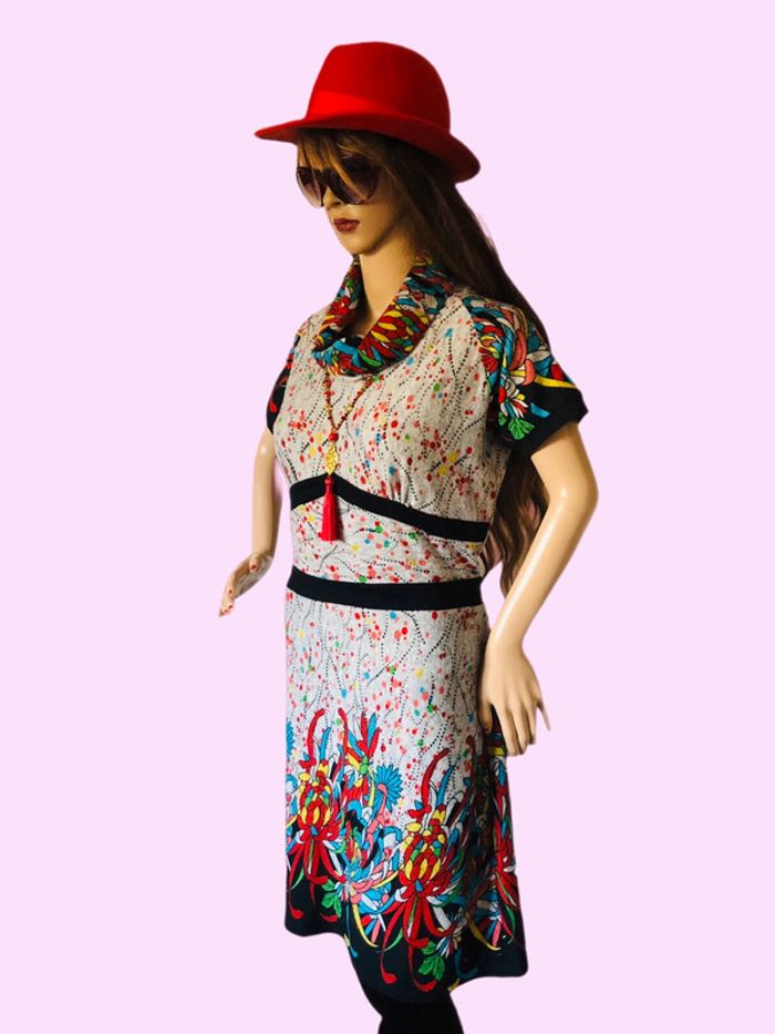 🩶🌹Robe d’automne gris multicolore Smash original multicolor dress🌹🩶 - photo numéro 7