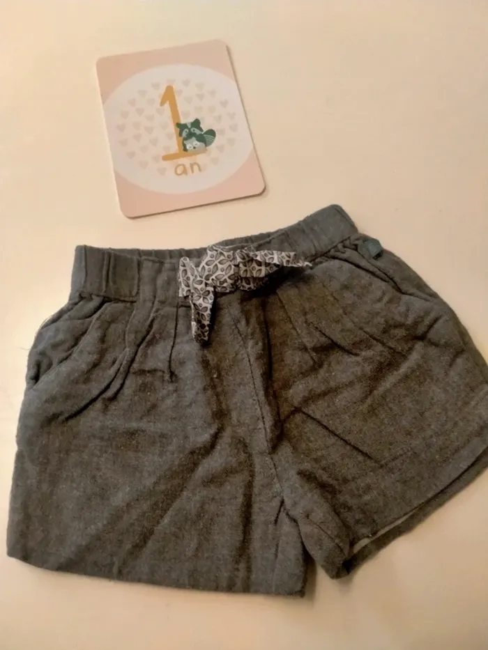 Short gris Obaïbi Taille 12 mois - photo numéro 2