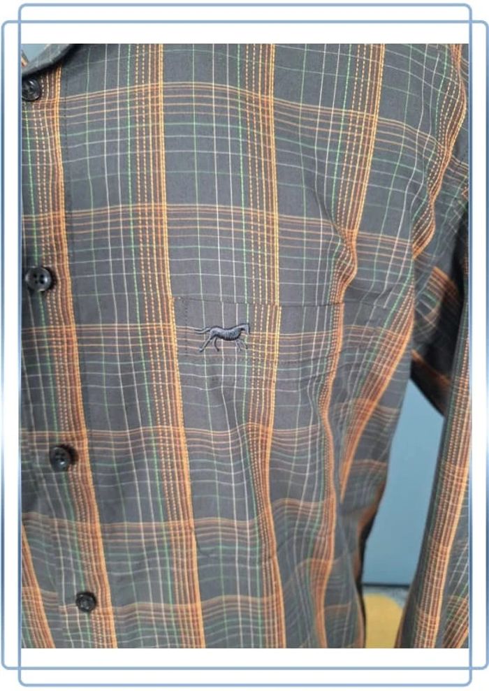chemise manches longues formen a carreaux / homme taille M / full broderie (407) - photo numéro 3